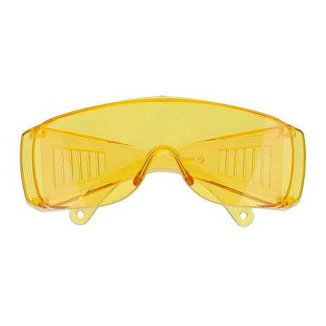 Жовті захисні окуляри, лінзи полікарбонат, заушники полікарбонат, захист від удару, оптичний клас 1 INTERTOOL SP-0082