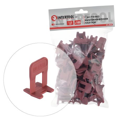 Система выравнивания плитки, основание, 1,5 мм, 100 шт. INTERTOOL KT-4952