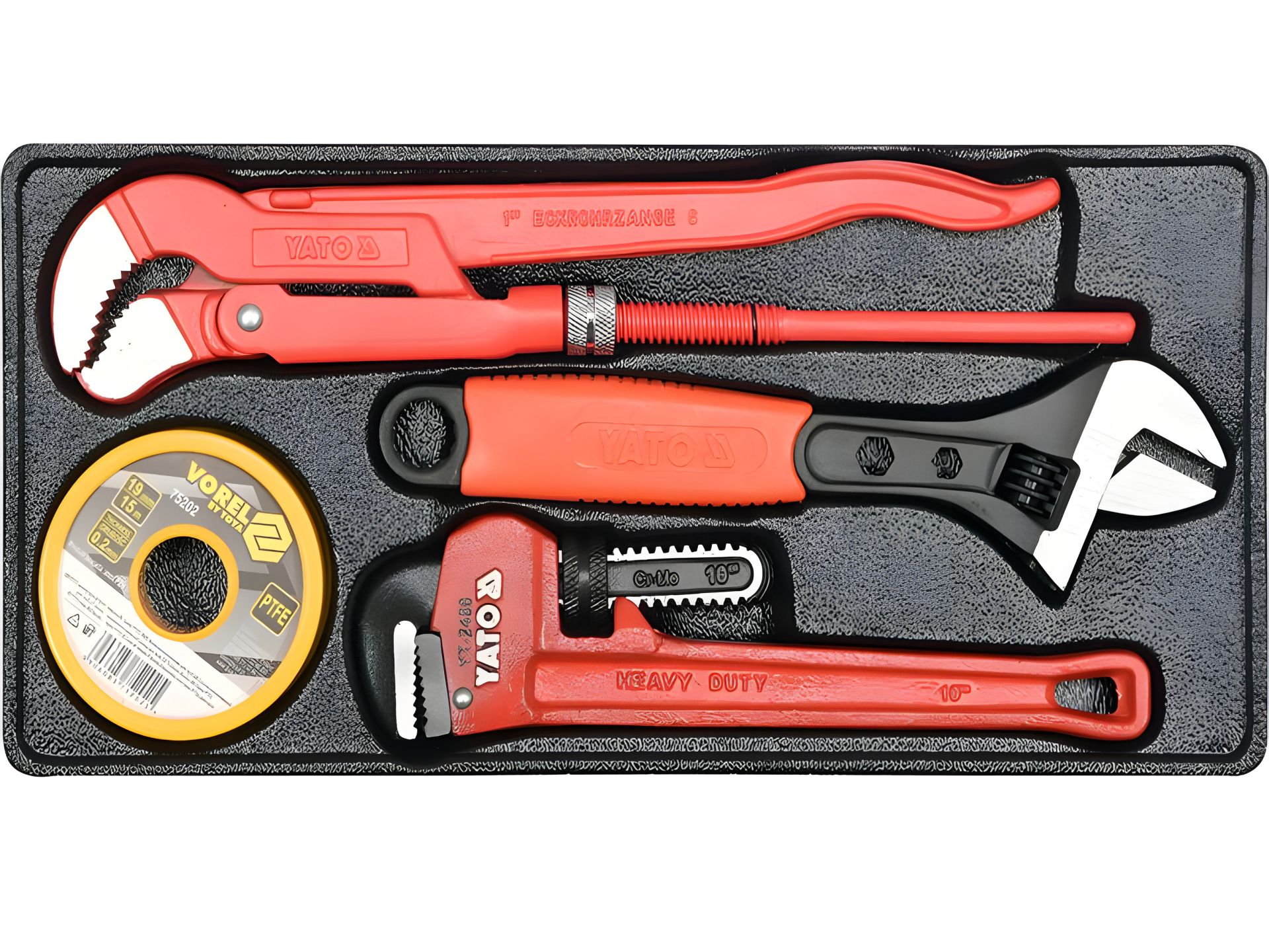 Вставки для інструментального ящика з розвідними трубними ключами ложемент Yato YT-55480 Вставки для інструментального ящика з розвідними трубними ключами ложемент Yato YT-55480