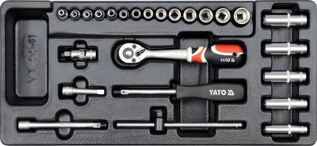 Ложемент для инструментального ящика с инструментом под 1/4'', набор 25 шт. Yato (YT-5541)
