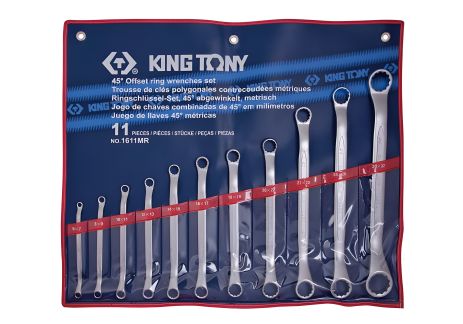 Набір накидних ключів PC. 11 45° KING TONY 1611MR