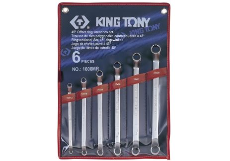 Ключів накидних набір 45 град 6 од. KING TONY 1606MR