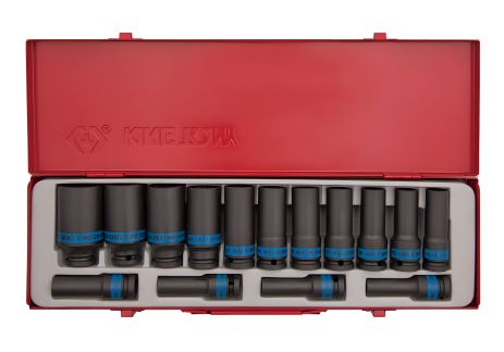 Набір ударних головок 1/2" 15 одиниць 12-ти грані,довгі, 8-24мм KING TONY 4815MP05