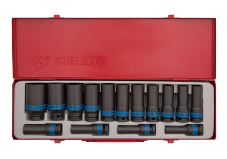 Набор ударных головок 1/2" 15 единиц, 12-ти гранные, длинные, 8-24мм KING TONY 4815MP05