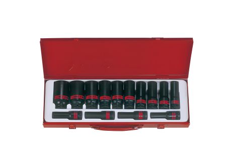 Набір ударних головок 1/2" довгих Дюйм 16од. (3/8" - 1-1/4") KING TONY 4416SP Набір ударних головок 1/2" довгих Дюйм 16од. (3/8" - 1-1/4") KING TONY 4416SP