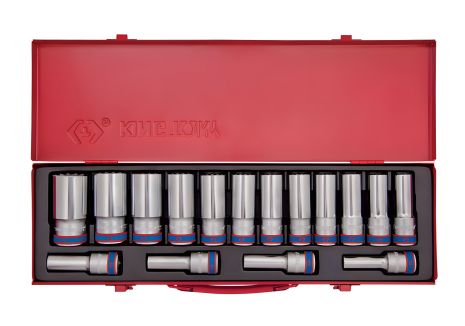 Набір глибинних головок 1/2" 16шт. 6гр. 10-32мм KING TONY 4316MR Набір глибинних головок 1/2" 16шт. 6гр. 10-32мм KING TONY 4316MR