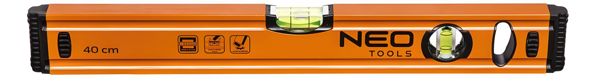 Будівельний рівень алюмінієвий 40 см, 2 ампули, товщина профілю 1.5 мм, поверхня фрезерована, точність NEO 71-061 Будівельний рівень алюмінієвий 40 см, 2 ампули, товщина профілю 1.5 мм, поверхня фрезерована, точність NEO 71-061