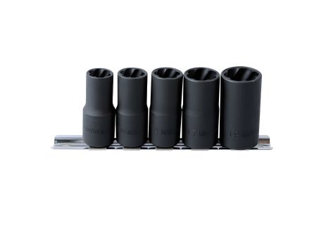 Комплект головок 5 шт 12-19 мм для поврежденных гаек KING TONY 9TD035MR Комплект головок 5 шт 12-19 мм для поврежденных гаек KING TONY 9TD035MR