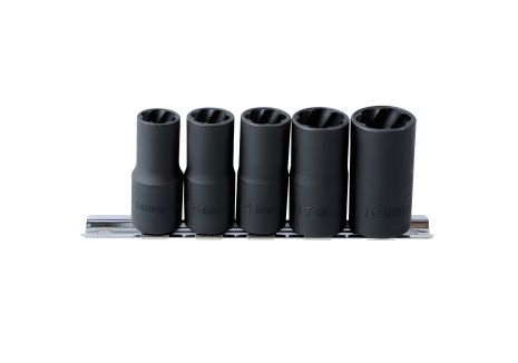 KING TONY Набір головок 5 од. 12-19 мм для зняття пошкоджених гайок 9TD035MR