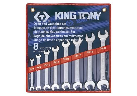 Набір рожкових ключів King Tony 8 шт. (6-22 мм)