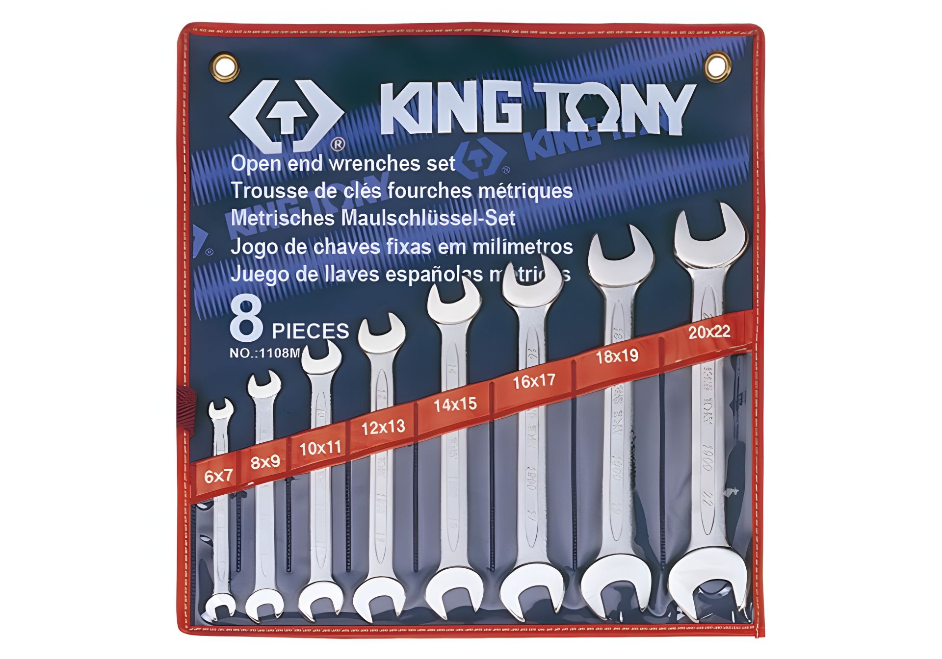 Набор рожковых ключей 8 шт. (6-22 мм) KING TONY 1108MR Набор рожковых ключей 8 шт. (6-22 мм) KING TONY 1108MR