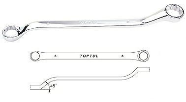 Набір накидних ключів 6-22 мм (кут 45 °) 8 од. TOPTUL GAAA0807