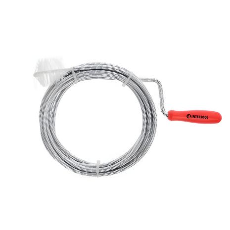 Трос для чищення труб, 6 мм × 3 м, наконечник: рифлений дріт INTERTOOL HP-1005