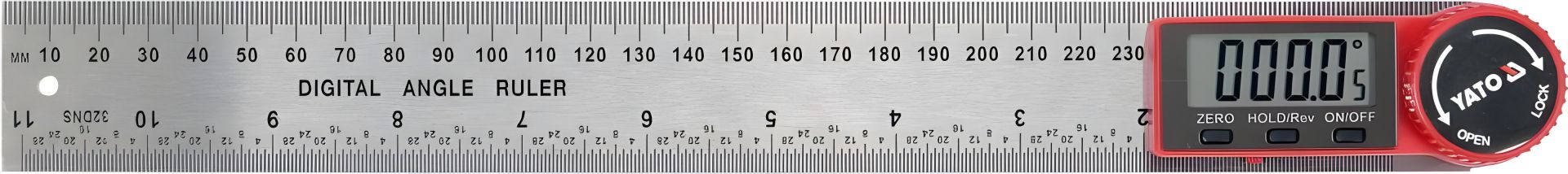Електронний кутомір l - 300 мм, діапазон 0-360 ° з живленням від батарейки 3V CR2032 Yato YT-71004 Електронний кутомір l - 300 мм, діапазон 0-360 ° з живленням від батарейки 3V CR2032 Yato YT-71004