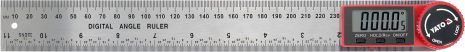 Електронний угломер L - 300 мм, діапазон 0-360°, живлення від батарейки 3V CR2032, Yato YT-71004