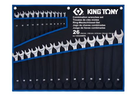 Набор из 26 супер-легких комбинированных ключей (6-32 мм) TREOTON KING TONY 12D26MRN