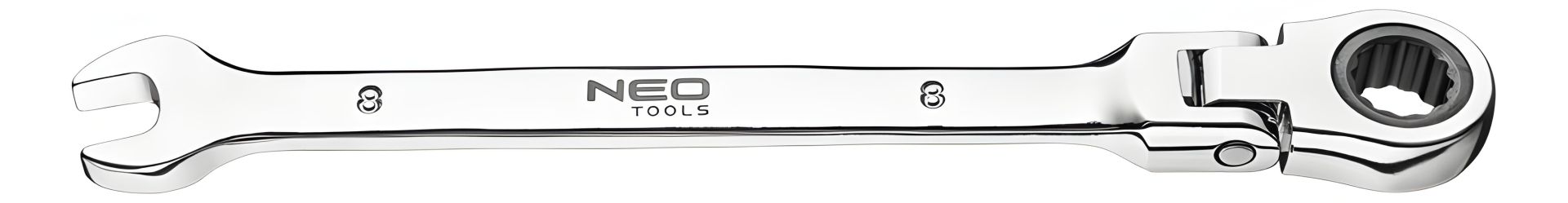 Комбинированный ключ с шарниром и трещоткой 19 мм, храповой механизм 72 зубца, сталь CrV NEO 09-061 Комбинированный ключ с шарниром и трещоткой 19 мм, храповой механизм 72 зубца, сталь CrV NEO 09-061