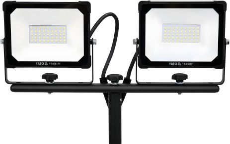 Прожектори із SMD-діодами: 2 x 30 Вт, 230 В, 2 x 2850 Lm, на штативі h=0.6-1.22 м, Yato YT-818171