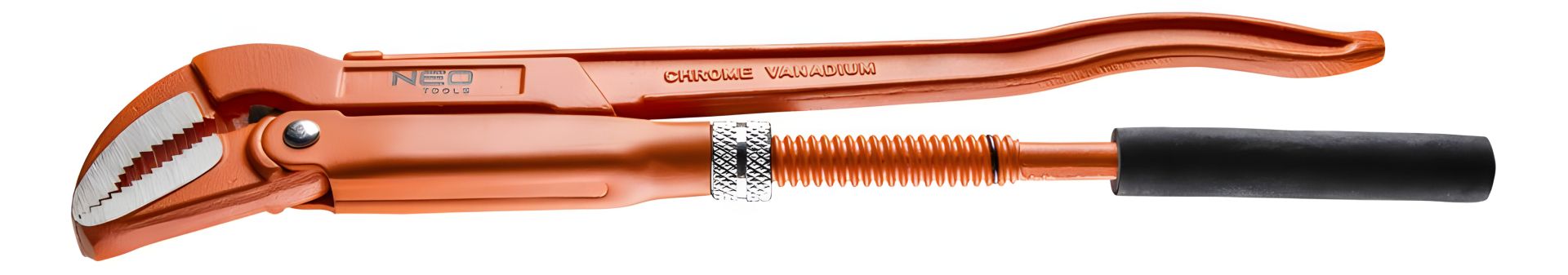 Трубный ключ тип 45°, 535 мм, кованый с шлифованными и полированными губками NEO 02-128 Трубный ключ тип 45°, 535 мм, кованый с шлифованными и полированными губками NEO 02-128