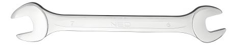Двосторонній ріжковий ключ 25х28 мм, сталь CrV, DIN3110, перештампований, сатинований, полірована головка NEO 09-825
