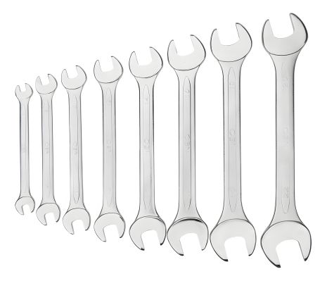 Двухсторонние рожковые ключи NEO 09-852, сталь CrV, DIN3110, сатинированные