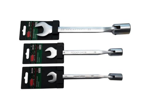 Шарнирный рожково-торцевой ключ 14мм ROCKFORCE RF-75214 с пластиковым держателем