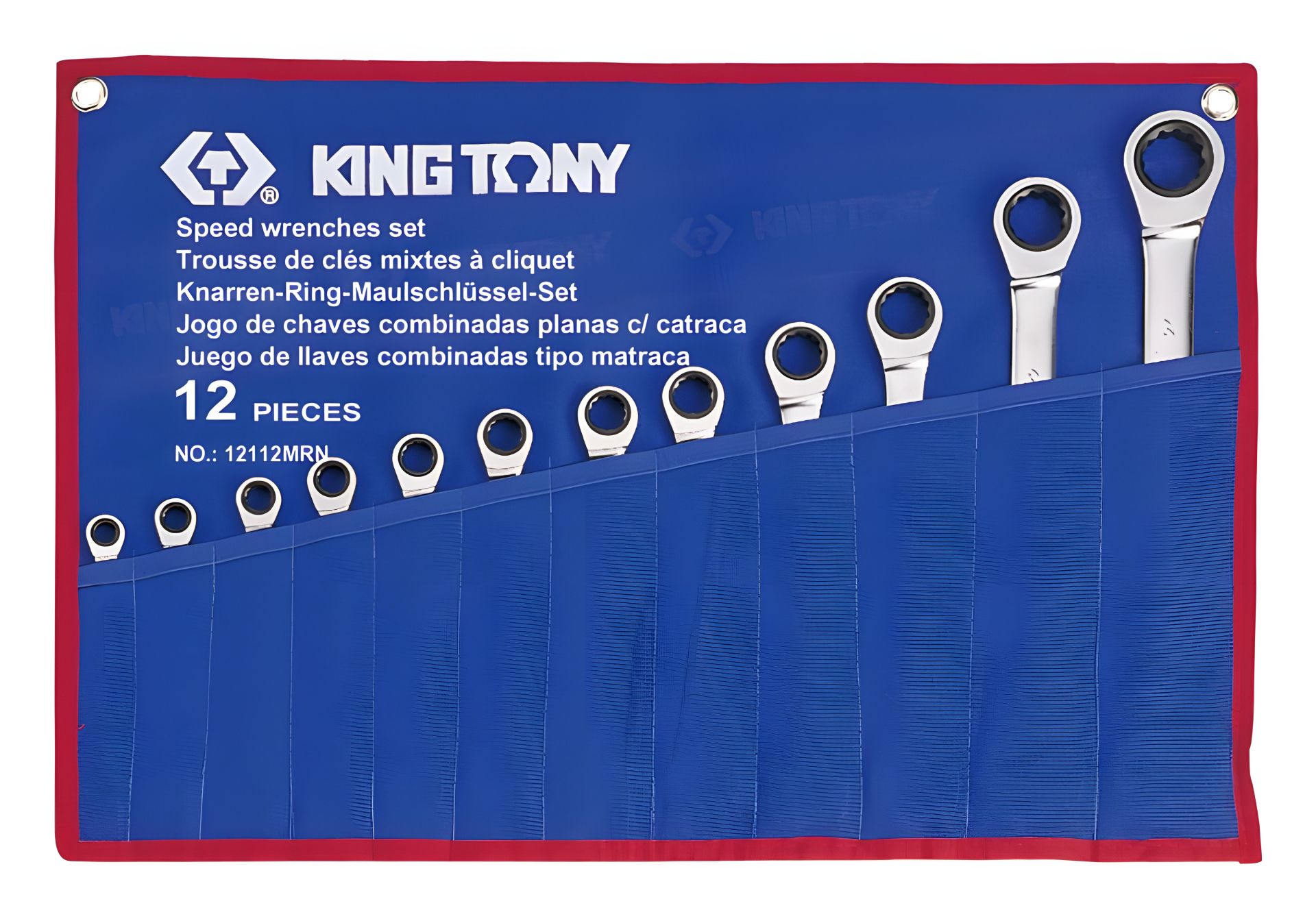 Набір тріскачкових ключів 12 шт (8-24 мм) KING TONY 12112MRN Набір тріскачкових ключів 12 шт (8-24 мм) KING TONY 12112MRN