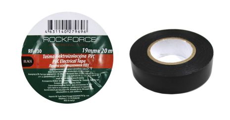 Стрічка ізоляційна ПВХ 19мм x 20м (чорна) ROCKFORCE WMC TOOLS RF-130