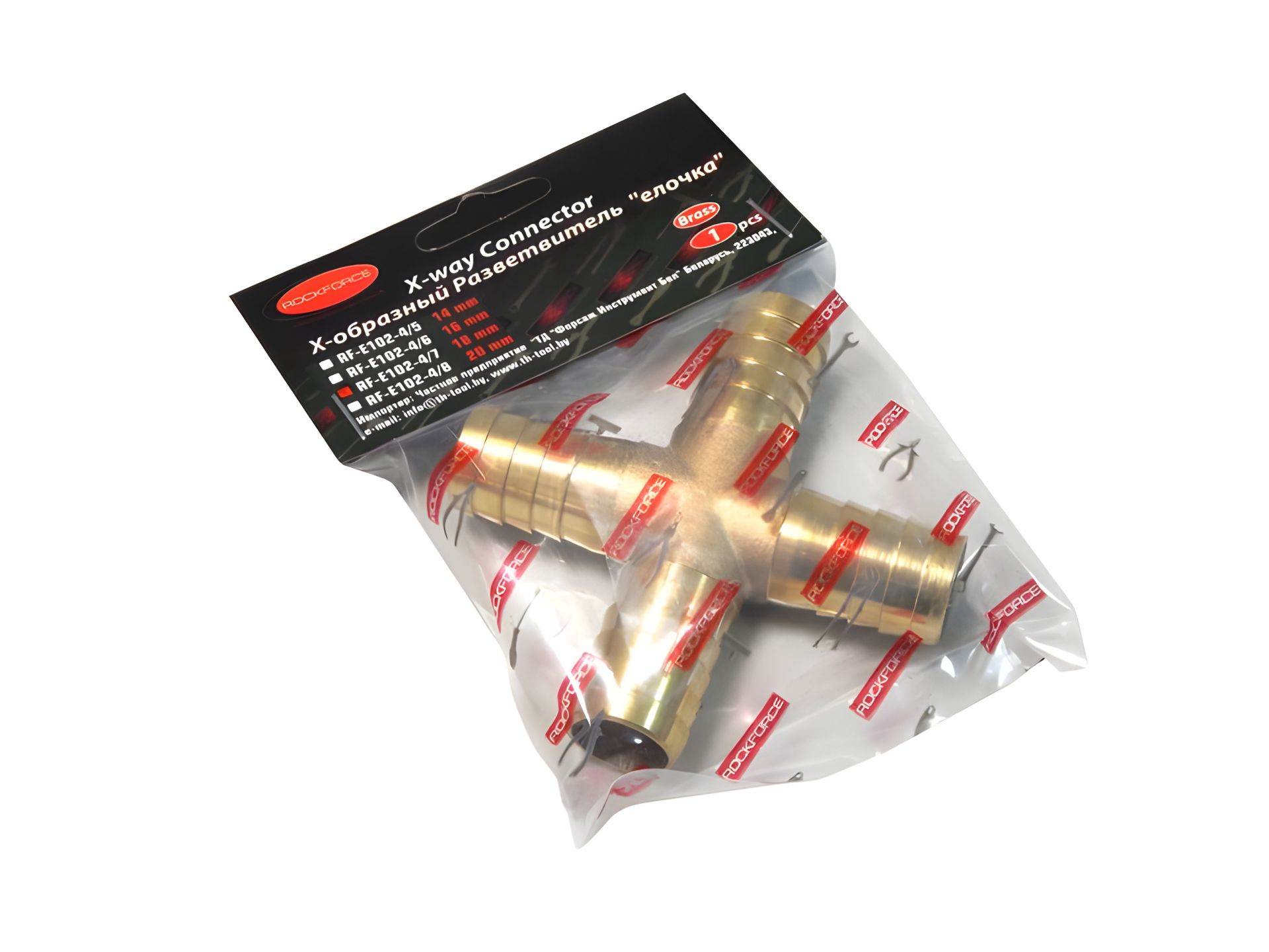 Форсунка X-образная "елочка" 20мм ROCKFORCE RF-E102-4/8 Форсунка X-образная "елочка" 20мм ROCKFORCE RF-E102-4/8