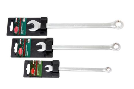 Ключ комбінований подовжений 19мм, на пластиковому утримувачі ROCKFORCE FORSAGE RF-75519L