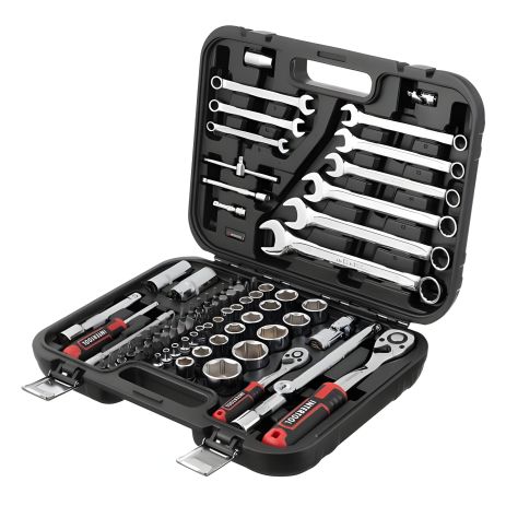 Инструментальный набор STORM, 1/2'' + 1/4'', Cr-V, 82 ед., биты: 4-32 мм, INTERTOOL ET-8082