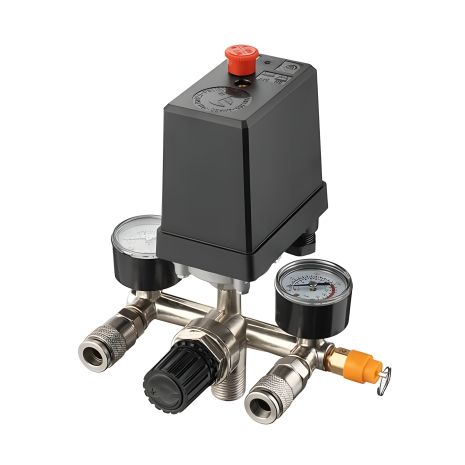 Прессостат 380 В с редуктором и манометрами INTERTOOL PT-9097