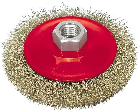 Плоская щетка-крацовка с гайкой М14-115 мм Vorel 06973 Плоская щетка-крацовка с гайкой М14-115 мм Vorel 06973
