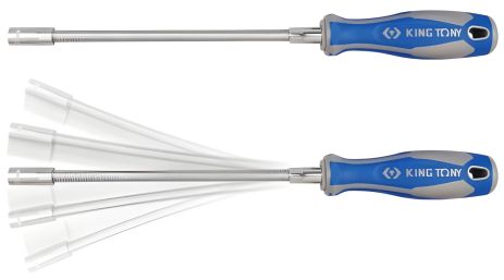 Торцева викрутка 10 мм, 300 мм, гнучка, для хомутів, KING TONY 1453-10 Торцева викрутка 10 мм, 300 мм, гнучка, для хомутів, KING TONY 1453-10