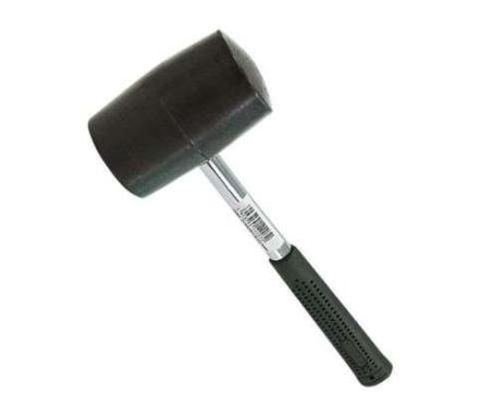Молоток резиновый 450гр 55мм ручка металл / резина (черная) MEGA