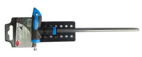 Ключ Т-образный TORX с прорезиненной рукояткой T30х150мм, на пластиковом держателе ROCKFORCE FORSAGE RF-76730G