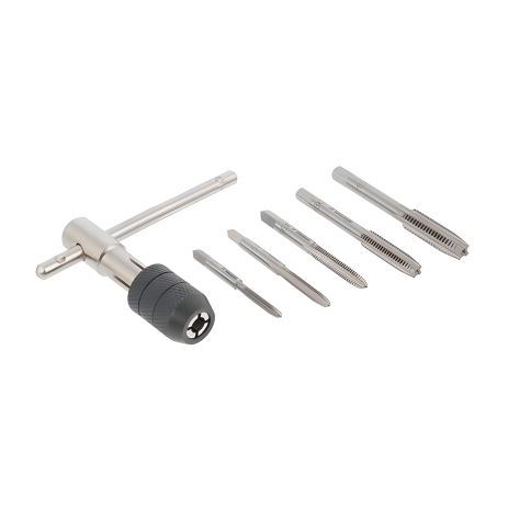 Мітчиків набір з Т-подібним тримачем, 6 од., M4, M5, M6, M8, M10 INTERTOOL SD-8018