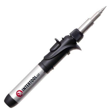 Паяльник газовий 17 мл, з комплектом аксесуарів, INTERTOOL GB-0006