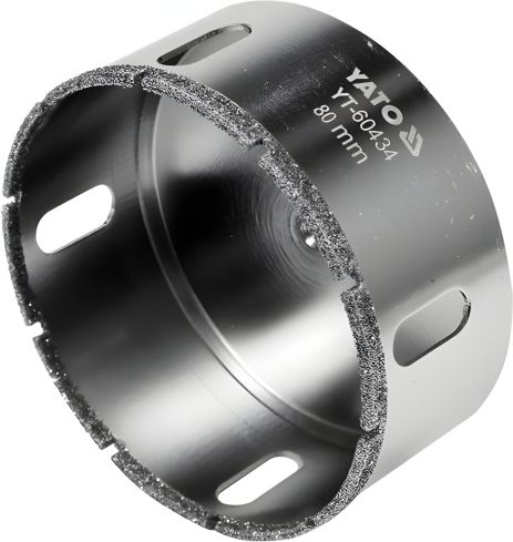 Сверло по гресу и керамике , Ø= 80 мм, при сухом и мокром режимах YaTo YT-60434