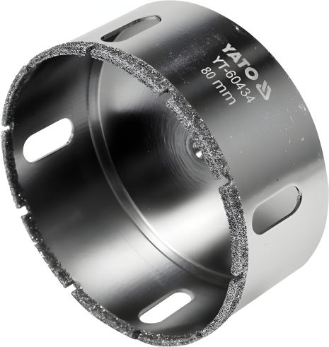 Сверло для керамики и греса, Ø= 80 мм, сухой/мокрый режимы YaTo YT-60434