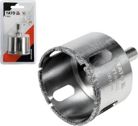 Сверло для греса и керамики, Ø= 50 мм, сухой и мокрый режим, YaTo YT-60432