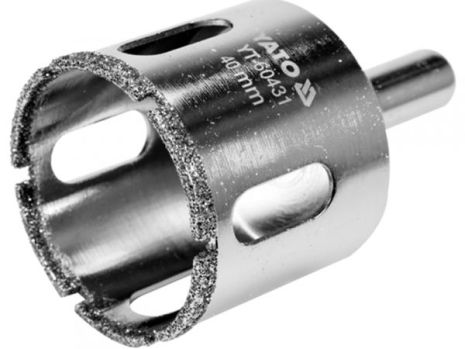 Сверло по гресу и керамике Ø 40 мм, сухой и мокрый режим Yato YT-60431 Сверло по гресу и керамике Ø 40 мм, сухой и мокрый режим Yato YT-60431