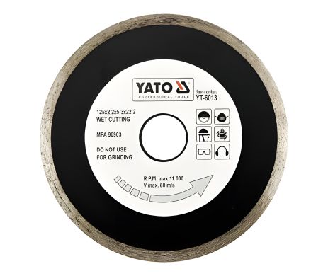 Отрезной алмазный диск для мокрой резки 125 мм Yato YT-6013