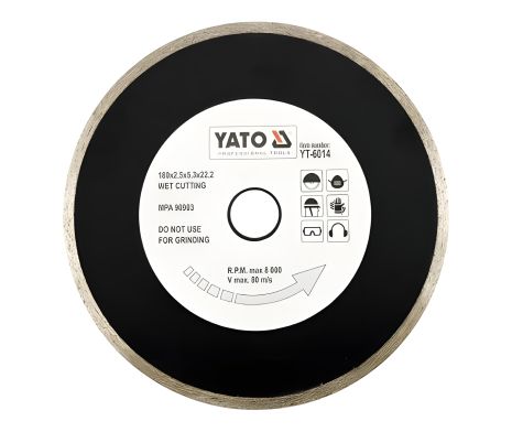 Алмазний диск для плитки 180 мм Yato YT-6014