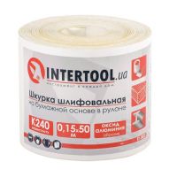 Шкурка шлифовальная, бумажная основа, К240, 115 мм × 50 м INTERTOOL BT-0825 Шкурка шлифовальная, бумажная основа, К240, 115 мм × 50 м INTERTOOL BT-0825