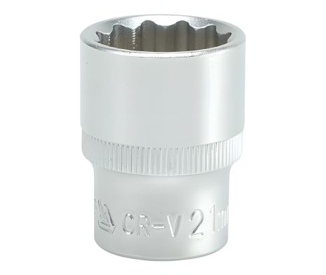 Головка торцева коротка 12-гранна 1/2" 21 мм Yato YT-1283, сталева