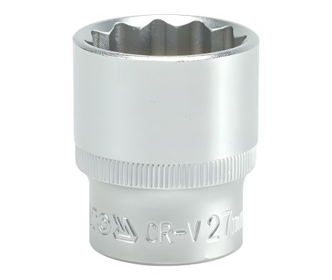 Торцева головка коротка 12-гранна 1/2" 27 мм, Yato YT-1289