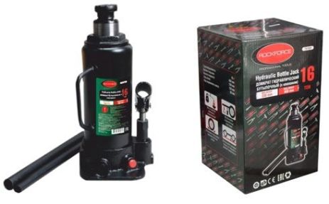Домкрат бутылочный 16т с клапаном, подъем 230-460мм, ROCKFORCE R FORSAGE F-T91604