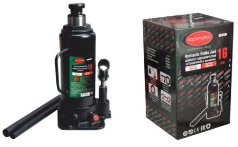 Пляшковий домкрат 16т з клапаном (висота підхвату - 230мм, висота підйому - 460мм, хід штока - 150мм) ROCKFORCE R FORSAGE F-T91604