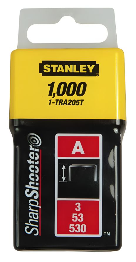Скоби для степлера 14 мм тип "А" (5/53/530) 1000 шт. STANLEY 1-TRA209T